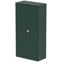 Qube 1850mm 2-Door Stationery Cupboard British Racing Green With Shelves Qube 1850mm 2-Door Stationery Cupboard British Racing Green With Shelves