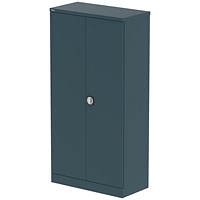 Qube 1850mm 2-Door Stationery Cupboard Ocean Cobalt With Shelves