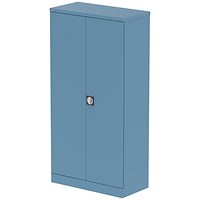 Qube 1850mm 2-Door Stationery Cupboard Pastel Blue With Shelves Qube 1850mm 2-Door Stationery Cupboard Pastel Blue With Shelves