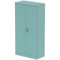 Qube 1850mm 2-Door Stationery Cupboard Pastel Turquoise With Shelves
