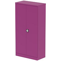 Qube 1850mm 2-Door Stationery Cupboard Traffic Purple With Shelves
