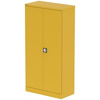 Qube 1850mm 2-Door Stationery Cupboard Lemon Yellow With Shelves