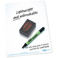 Show-me Drywipe Board, A4, Plain, Pack of 100 Show-me Drywipe Board, A4, Plain, Pack of 100