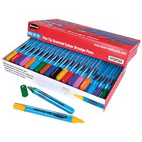 Show-me Drywipe Marker, Fine, Slim Barrel, Assorted, Pack of 50