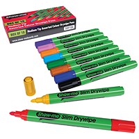 Show-me Drywipe Marker Medium Tip Assorted (Pack of 10)