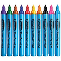 Show-me Drywipe Marker Fine Tip Assorted (Pack of 10) FSDP10A