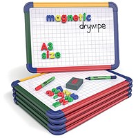 Show-me Rainbow Framed Magnetic Whiteboard, A3, Pack of 5