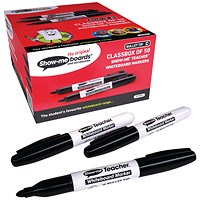 Show-me Teacher Drywipe Marker, Black, Pack of 50