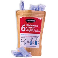 Show-Me Whiteboard Cleaner Refill Sachets, Pack of 6