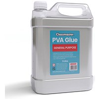 Classmaster White Washable Red Label PVA Glue, 5L Bottle with Screw Cap