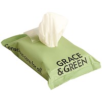 Grace and Green Biodegradable Bamboo Wipes, Pack of 25