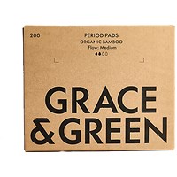 Grace and Green Bulk Bamboo Period Pads, Medium, Pack of 200