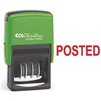 Colop Green Line Word Stamp, POSTED, Red