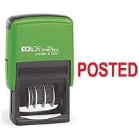 COLOP Green Line Word Stamp POSTED Red (Impressions size: 38x14mm)