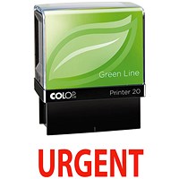 Colop Green Line Word Stamp, URGENT, Red