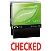 Colop Green Line Word Stamp, CHECKED, Red