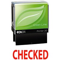 COLOP Green Line Word Stamp CHECKED Red