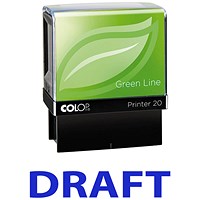 Colop Green Line Word Stamp, DRAFT, Blue