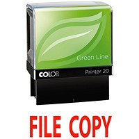 Colop Green Line Word Stamp, FILE COPY, Red
