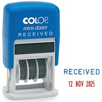 Colop Self Inking Mini Text and Date Stamp, Received