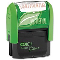 Colop Green Line Word Stamp, CONFIDENTIAL, Red