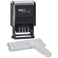 Colop Printer S260 DIY Text Date Stamp Black with Red/Blue Pad