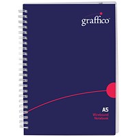 Graffico Hard Cover Wirebound Notebook, A5, Ruled, 160 Pages, Blue