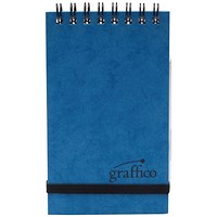 Graffico Wirebound Pocket Notebook, A7, Ruled, 120 Pages, Blue Graffico Wirebound Pocket Notebook, A7, Ruled, 120 Pages, Blue