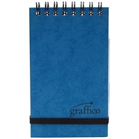 Graffico Wirebound Pocket Notebook, A7, Ruled, 120 Pages, Blue