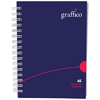 Graffico Hard Cover Wirebound Notebook, A6, Ruled, 160 Pages, Blue