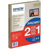 Epson A4 Premium Photo Paper, Glossy, 255gsm, Pack of 15 - Buy One Get One Free