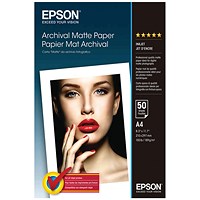 Epson A4 Archival Paper, Matte, 192gsm, Pack of 50