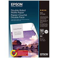 Epson A4 Double-Sided Photo Paper, Matte, 178gsm, Pack of 50