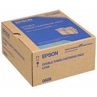 Epson S050608 Cyan Toner Cartridge Twin Pack (Pack of 2) C13S050608