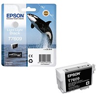 Epson T7609 Ink Cartridge Ultra Chrome HD Killer Whale Light Light Black C13T76094010