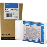 Epson T6032 Ink Cartridge Ultra Chrome K3 220ml Cyan C13T603200