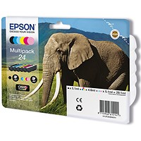 Epson 24 Elephant Claria Photo HD Ink Cartridge CMYK/Light Cyan/Light Magenta Multipack C13T24284011