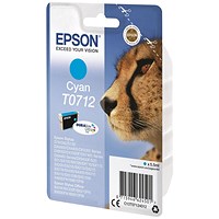 Epson T0712 Cyan Inkjet Cartridge C13T07124012