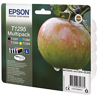 Epson T1295 Black/Cyan/Magenta/Yellow Ink Cartridge (Pack of 4) C13T12954012