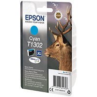 Epson T1302 XL Cyan High Yield DURABrite Inkjet Cartridge