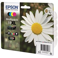 Epson 18XL High Yield Inkjet Cartridge Multipack - Black, Cyan, Magenta and Yellow (4 Cartridges)