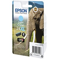 Epson 24XL Elephant Claria Photo HD Ink Cartridge High Yield Light Cyan C13T24354012