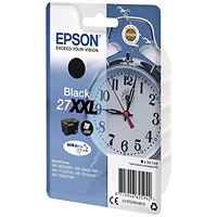Epson 27XXL Alarm Clock DURABrite Ultra Ink Cartridge Extra High Yield Black C13T27914012