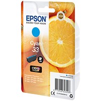 Epson 33 Oranges Ink Cartridge Cyan C13T33424012