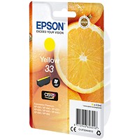 Epson 33 Oranges Ink Cartridge Yellow C13T33444012