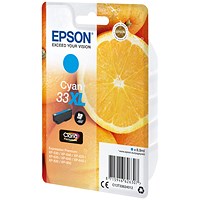 Epson 33XL Oranges Ink Cartridge High Yield Cyan C13T33624012