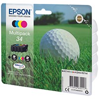 Epson 34 Ink Cartridge DURABrite Ultra Multipack Golf Ball CMYK C13T34664010