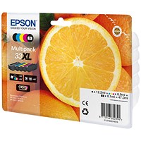 Epson 33XL Oranges Claria Premium Ink Cartridge High Yield CMYK/Photo Black Multipack C13T33574011