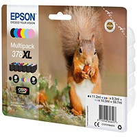 Epson 378XL Squirrel Claria Photo HD Ink Cartridge High Yield CMYK/Lt Cyan/Lt Mag Mpk C13T37984010