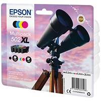 Epson 502XL Binoculars Ink Cartridge High Yield CMYK Multipack C13T02W64010